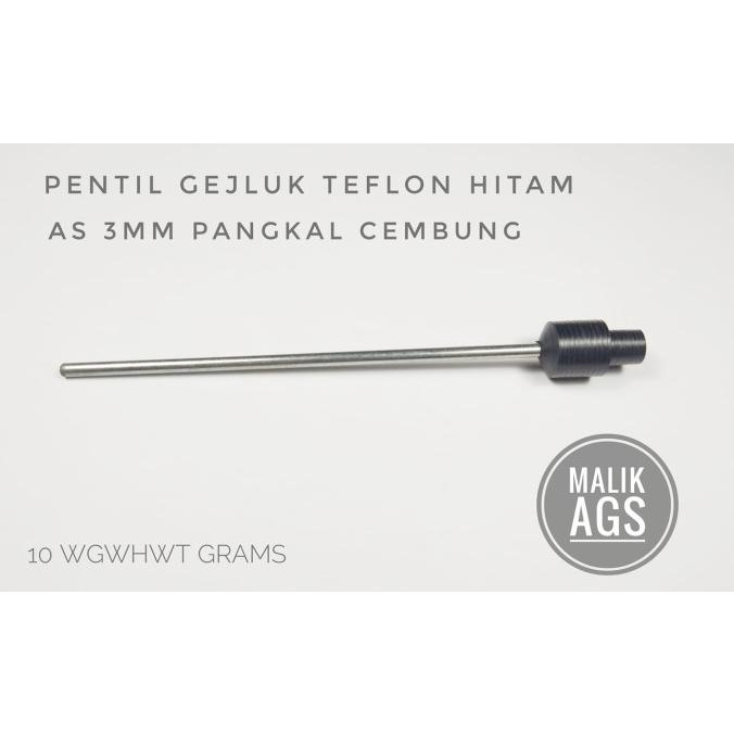 Silahkan Order] Pentil gejluk as 3mm teflon hitam pangkal cembung