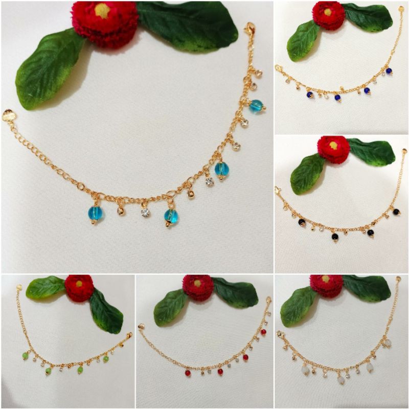 Fourfashion Gelang Tangan Xuping Motif Batu Permata Bermotif Kekinian YT078