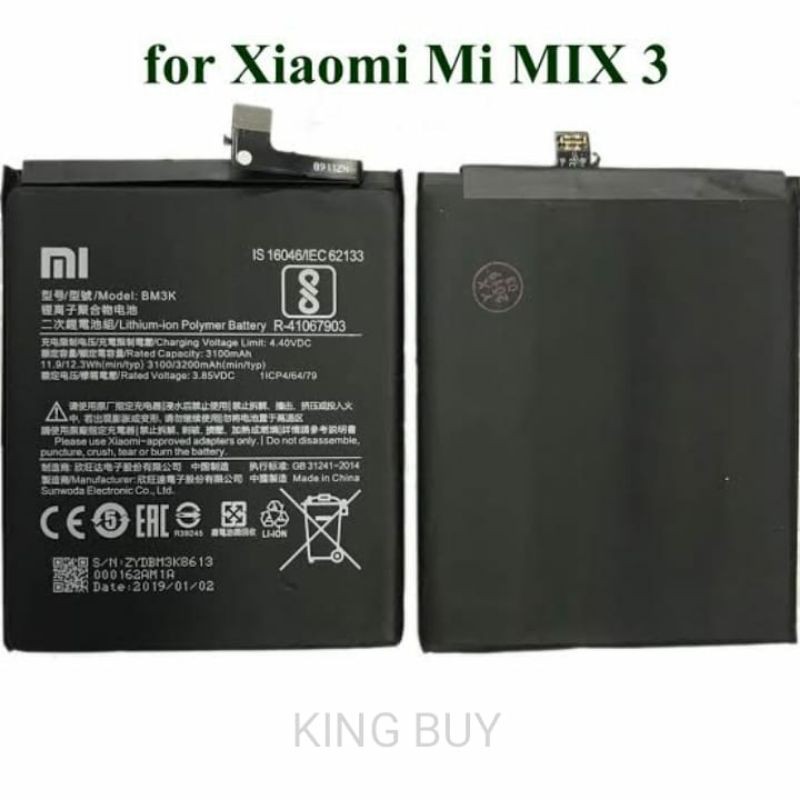 BATERAI XIAOMI MI MIX 3 MI MIX3 BM3K ORIGINAL BATRE BATTERY BATERAY BATERY BATERE BATT