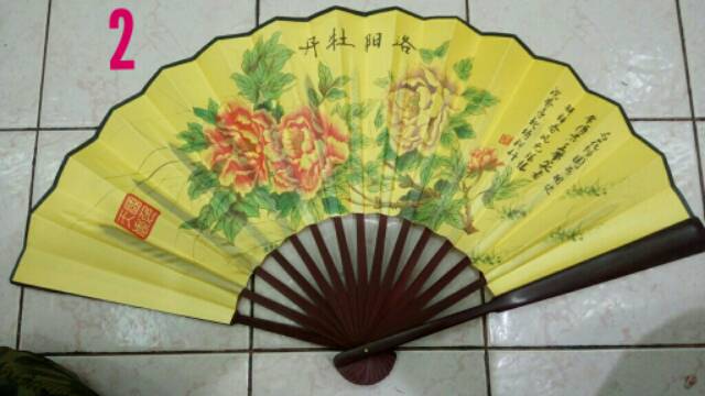 Kipas Kayu Jumbo Pajangan Oriental Import