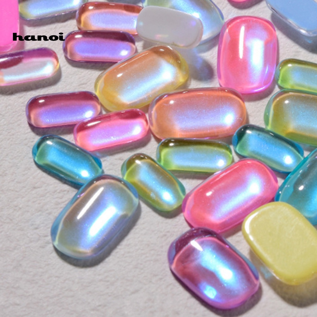 Han_ 10Pcs / Set Ornamen Kristal Imitasi Multiwarna Untuk Dekorasi Nail Art