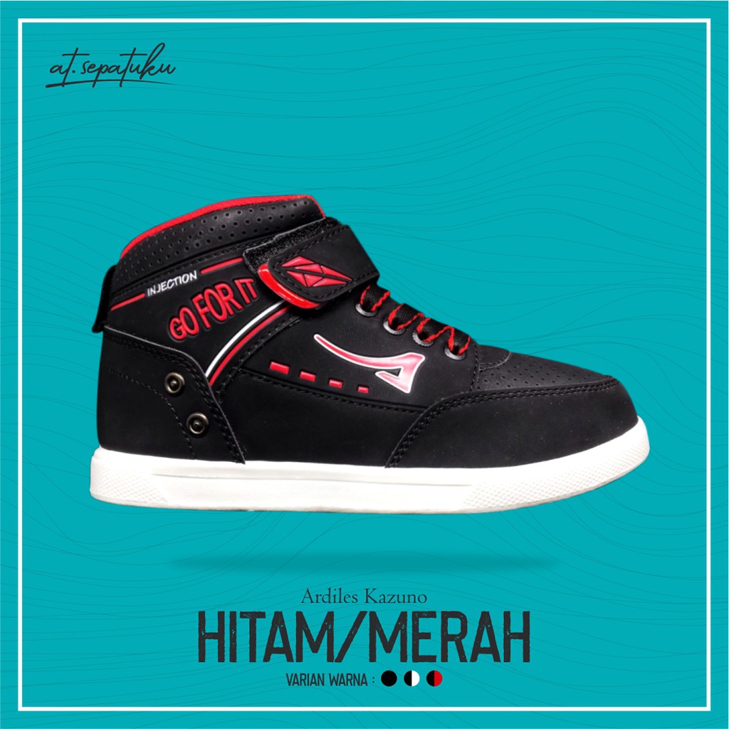 Sepatu Sekolah Anak Hitam Polos Murah / Kretekan / Tali - ARDILES KAZUNO Ukuran 31 - 38