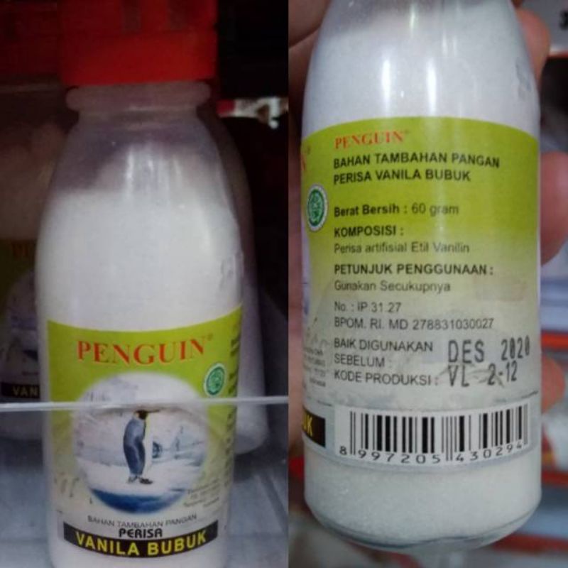 Vanilli Powder Pinguin / Bubuk Vanili / Vanila Bubuk / Perisa Bubuk Vanili (60gram)