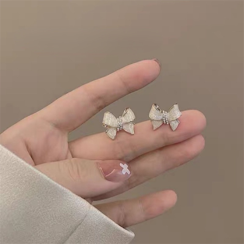 Anting Tusuk Sterling Silver 925 Model Pita Gaya Korea Untuk Wanita