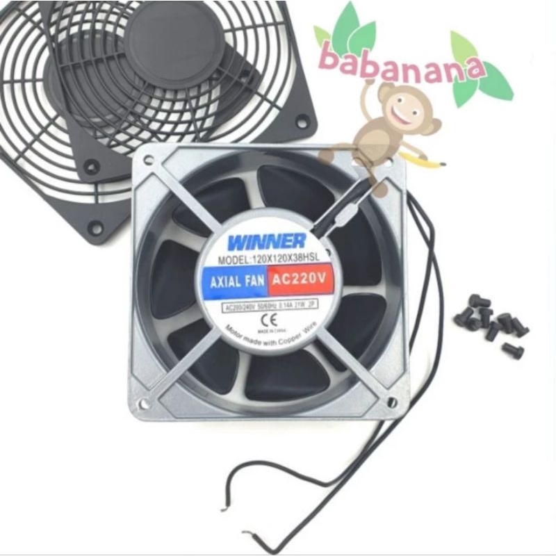 Fan Winner AC220V 120x120x38mm kipas colokan listrik akuarium mining