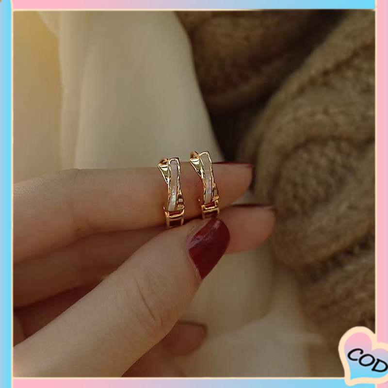 COD❤️ Fritillary Cross Anting Wanita Musim Panas Sederhana High-end Stud Earrings-A.one