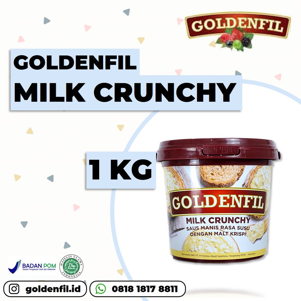 

SALE PROMO SELAI GOLDENFIL MILK CRUNCHY CRISPY 1 KG GROSIR