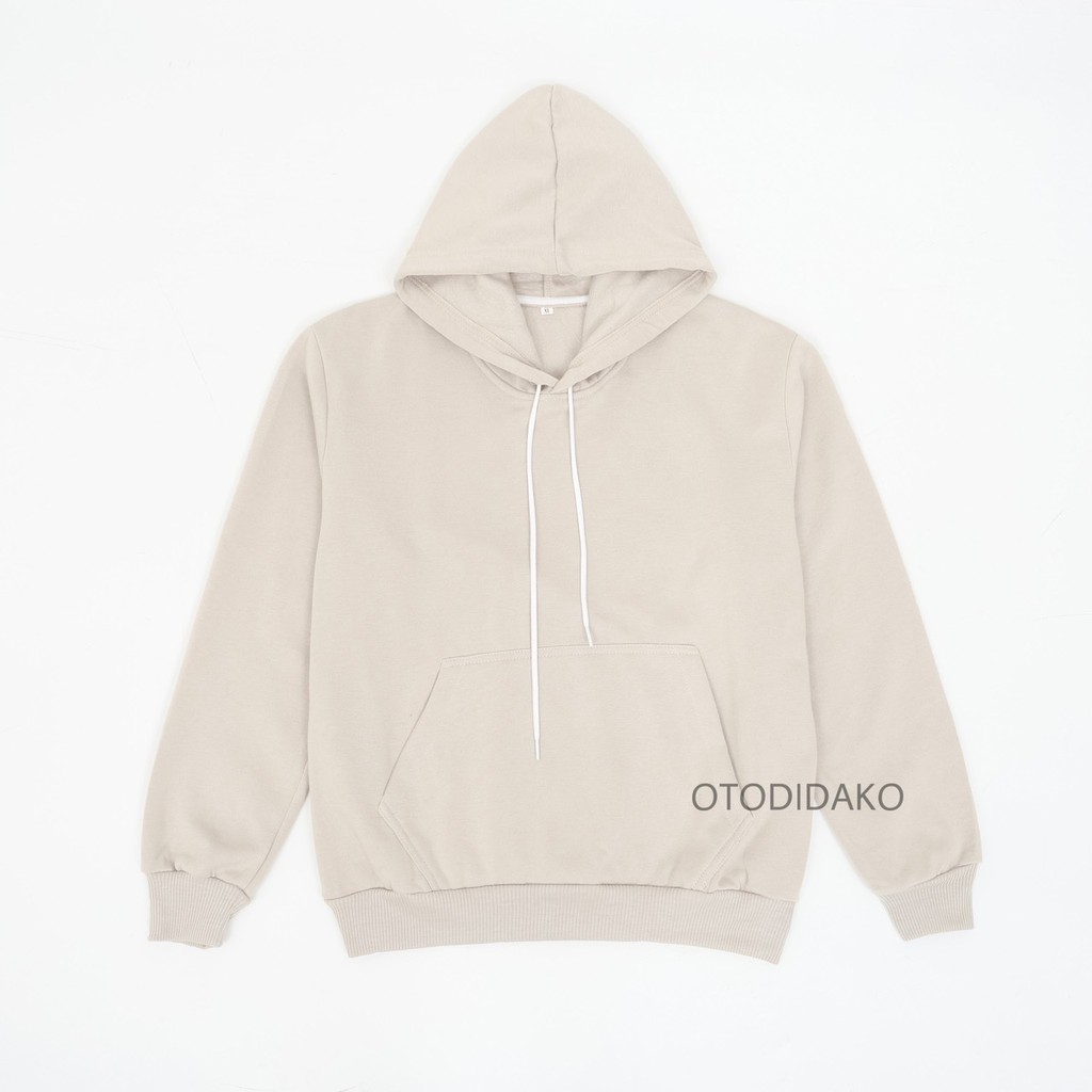SWEATERHOODIE -  HOODIE JUMPER POLOS SIZE M-XXL (PRIA & WANITA) TERLARIS-BEIGE