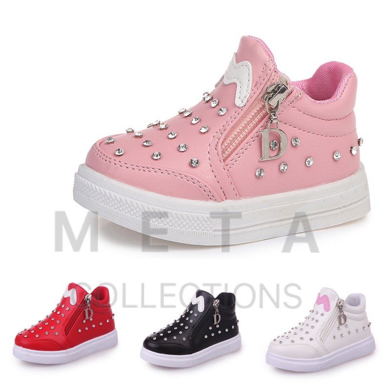 (COD) MetaCollections Size 26-35 Sepatu Lembut dengan Lampu LED Berlian / Sepatu Anak Casual Import Usia 1-8 Tahun  MTK199
