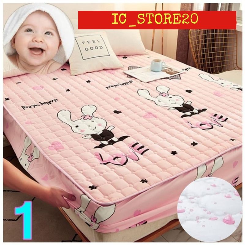 Sprei Waterproof / Sprei Protektor bermotif  ukuran 180x200cm