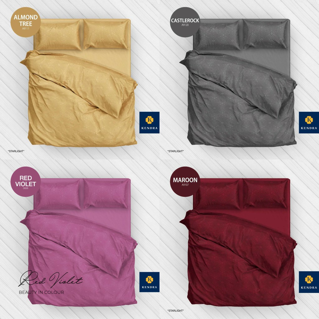 Sprei Kendra Polos Embossed Jacquard Ukuran 180x200 & 160x200 Tinggi 30