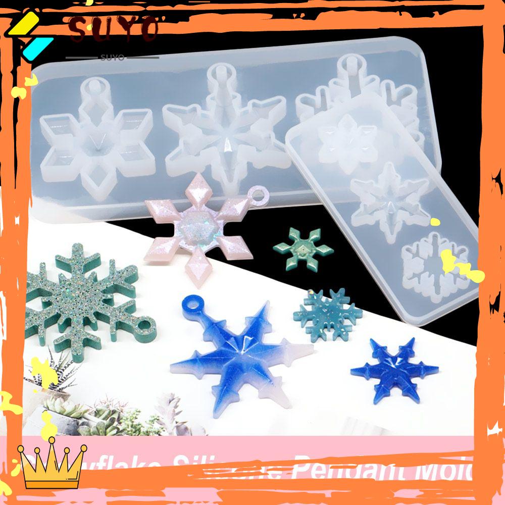 Suyo Cetakan Resin Bentuk Snowflake Transparan Untuk Membuat Perhiasan / Gantungan Kunci