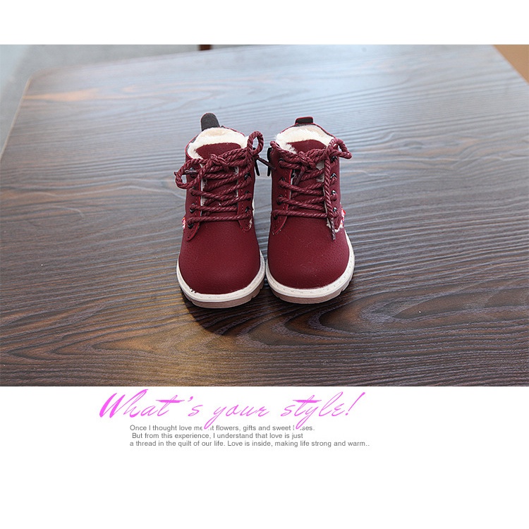 SEPATU BOOTS ANAK DM MARUN IMPORT