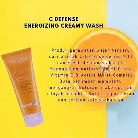 ❣️Rakkistore99❣️Wardah C Defense Energizing Creamy Wash 100ml (C-DEFENSE FW BIASA)