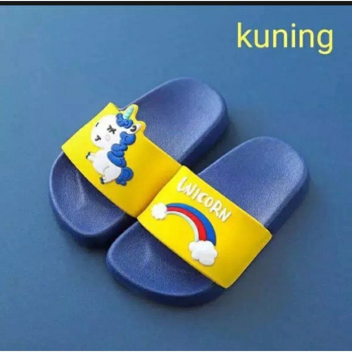 Sandal anak selop Karet Karakter Unicorn UNC-KN