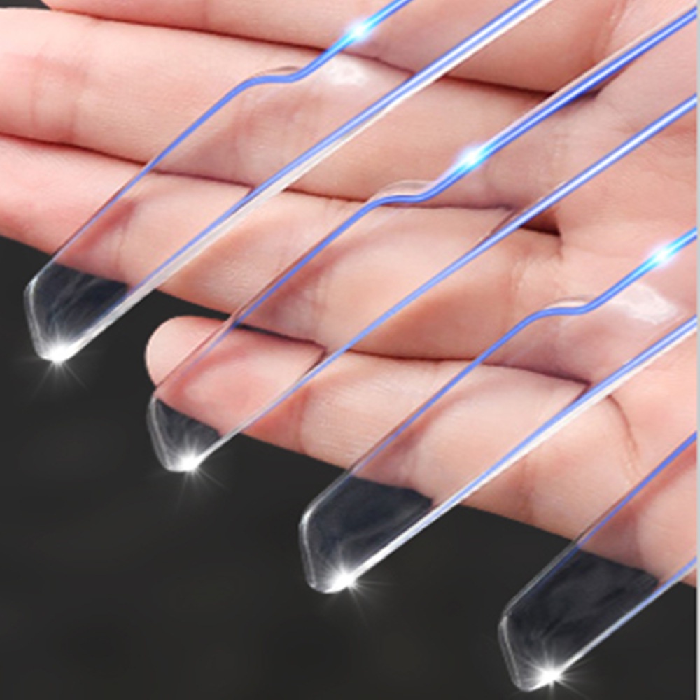 4 PCS Automobile Door Anti-collision Strips Invisible Anti-scratch Affixed Transparent Carbon Fiber Scratch-proof Decorative Automotive Related Products