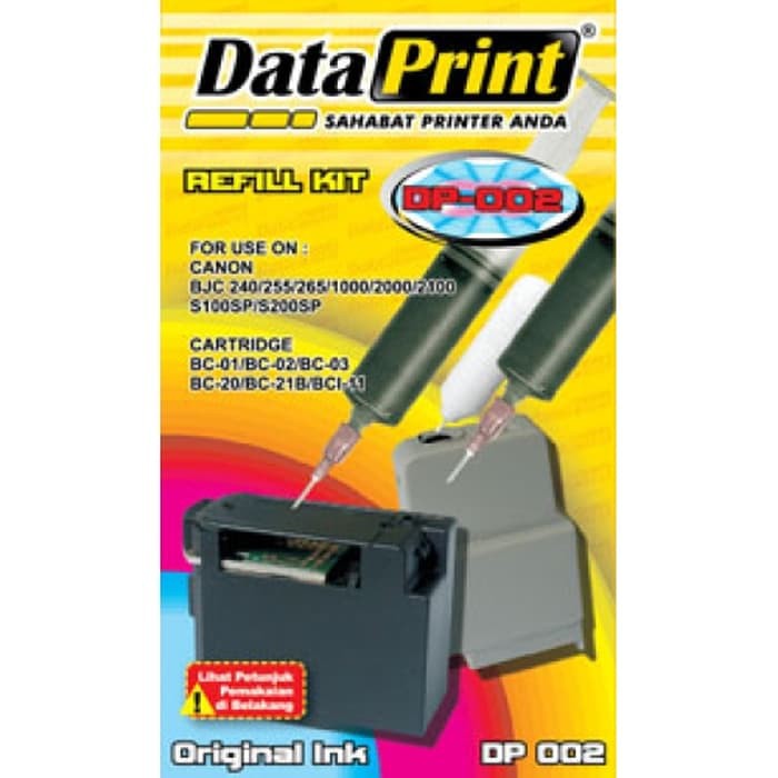 REFILL KIT Data Print Printer DP002 Black / Hitam DATAPRINT DP 002 LENGKAP JARUM SUNTIK