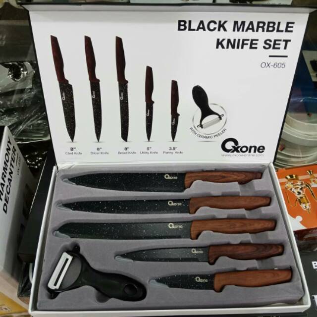 OXONE Onyx Black Marble Knife Set OX 605