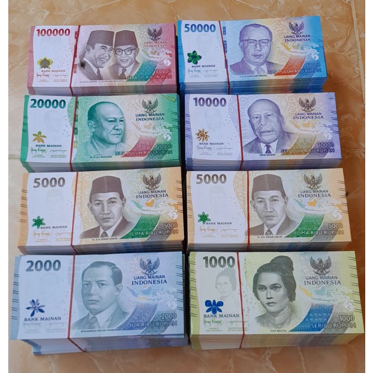 Uang Mainan baru edisi pecahan 1.000-100.000