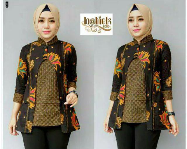 Blus Davina Batik #1 Atasan Wanita Katun Motif High Quality Premium Eksklusif