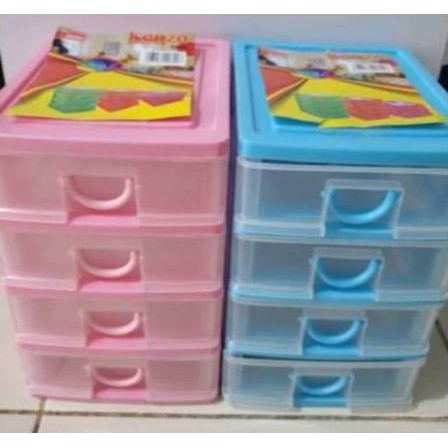 Laci Mini Susun 4 Viola/Mini Container 4 Tingkat / Laci Plastik