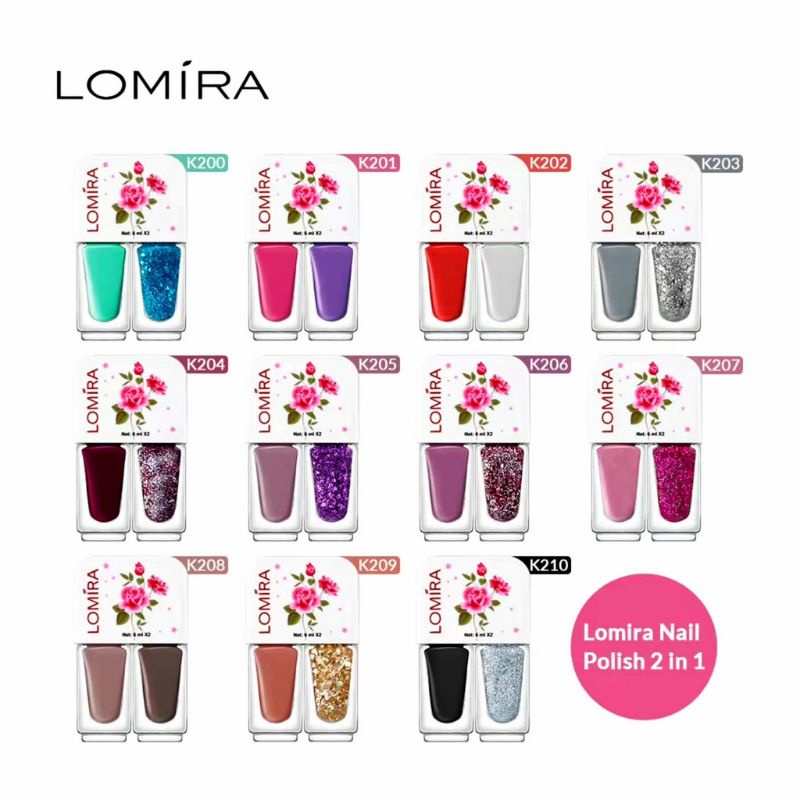 [ 𝗢𝗥𝗜 𝗕𝗣𝗢𝗠 ] LOMIRA 2 IN 1 NAIL POLISH ( CAT KUKU 2 IN 1 )