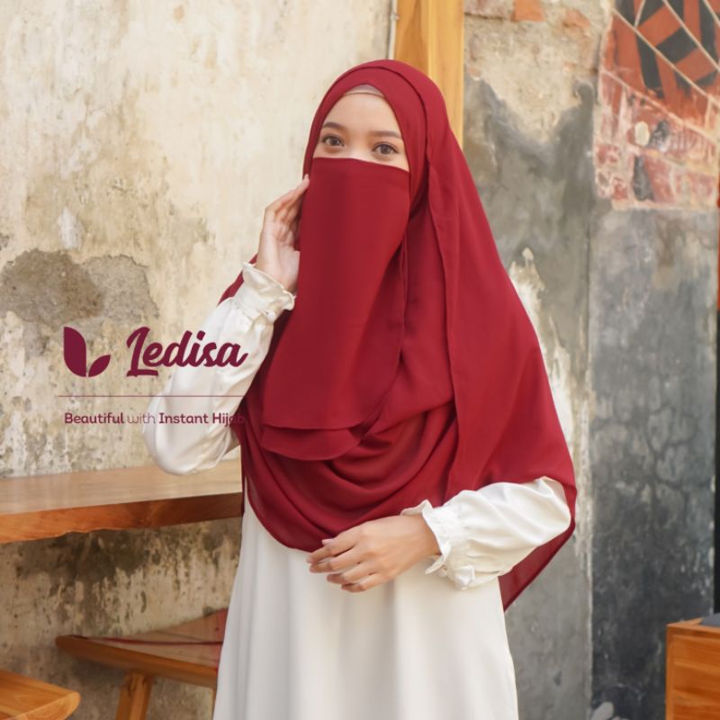 PROMO Pashmina instan syari medium pasmina syari set cadar