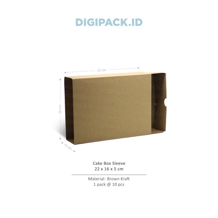 

[Digipack] Brown Sleeve Cake Box 22 X 16 X 5 Kotak Dus Kue 058
