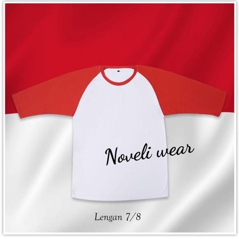 Noveli Wear - Kaos Raglan Seragam Merah Putih Hari KEMERDEKAAN 17 AGUSTUS HUT RI Se INDONESIA