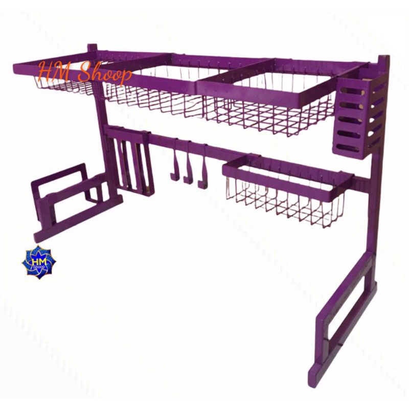 rak piring wastafel serbaguna 85cm/rak cuci piring wastafel modern ungu