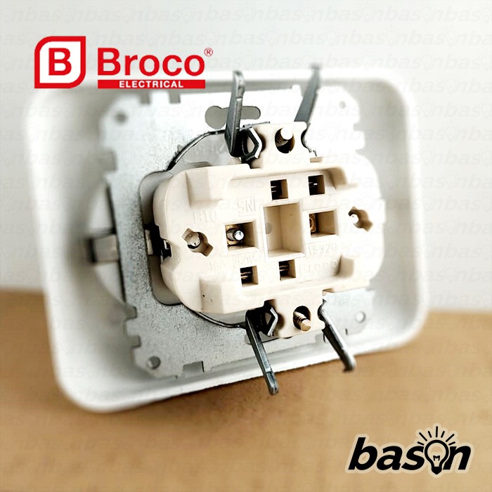 BROCO Gracio 15320 Double Socket Outlet 16A 250V White | Stop Kontak