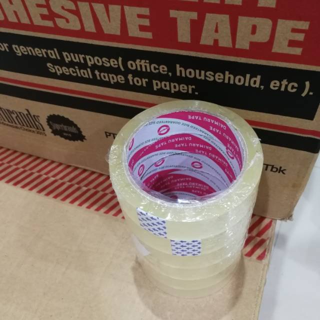 Selotip 1 inch daimaru / selotip bening / solasi 1 inch / isolasi 1 inch