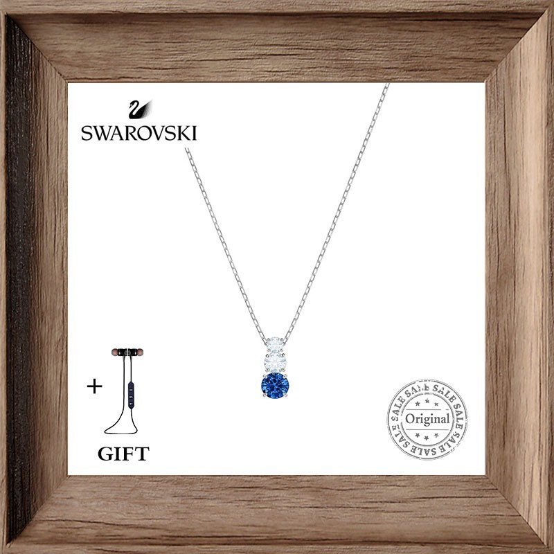 Kalung SWAROVSKI Original Asli MENARIK TRILOGI Imitasi batu permata fashion wanita Perhiasan