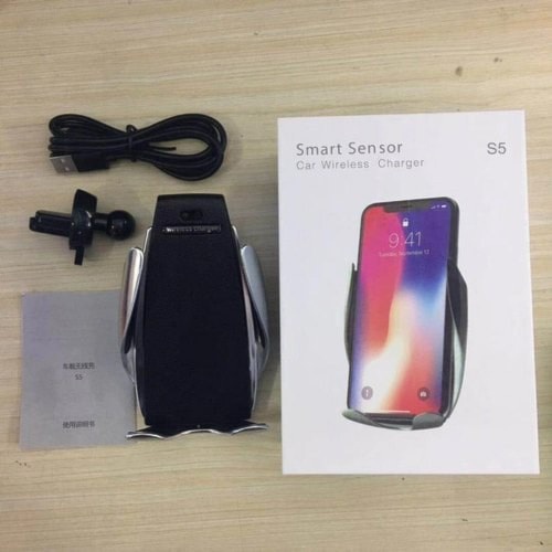 Car Wireless Charger S5 / Holder Hp Charger Mobil / Smart Sensor