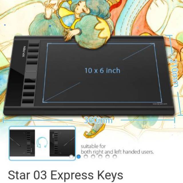 XP Pen Star 03 Pro V2 Drawing pen tablet 8192 pressure level bonus lengkap