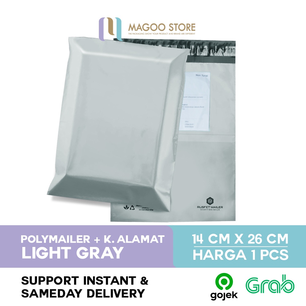 

Polymailer Amplop Packing Premium|Light Gray 14x22|Amplop Satuan