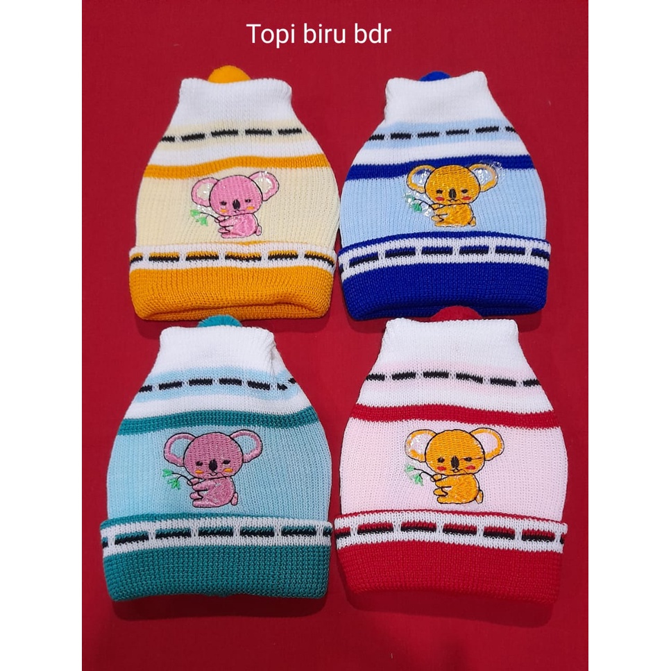 Boboko Topi Rajut 0-3 bulan Motif Random