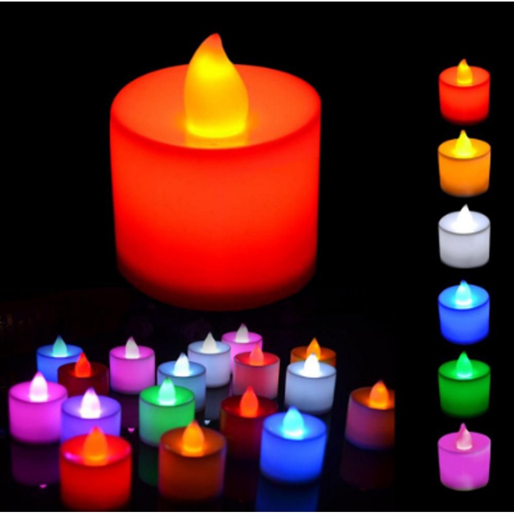 Lampu Lilin Elektrik 7 Warna Colorful Mini LED CANDLE Valentine Natal