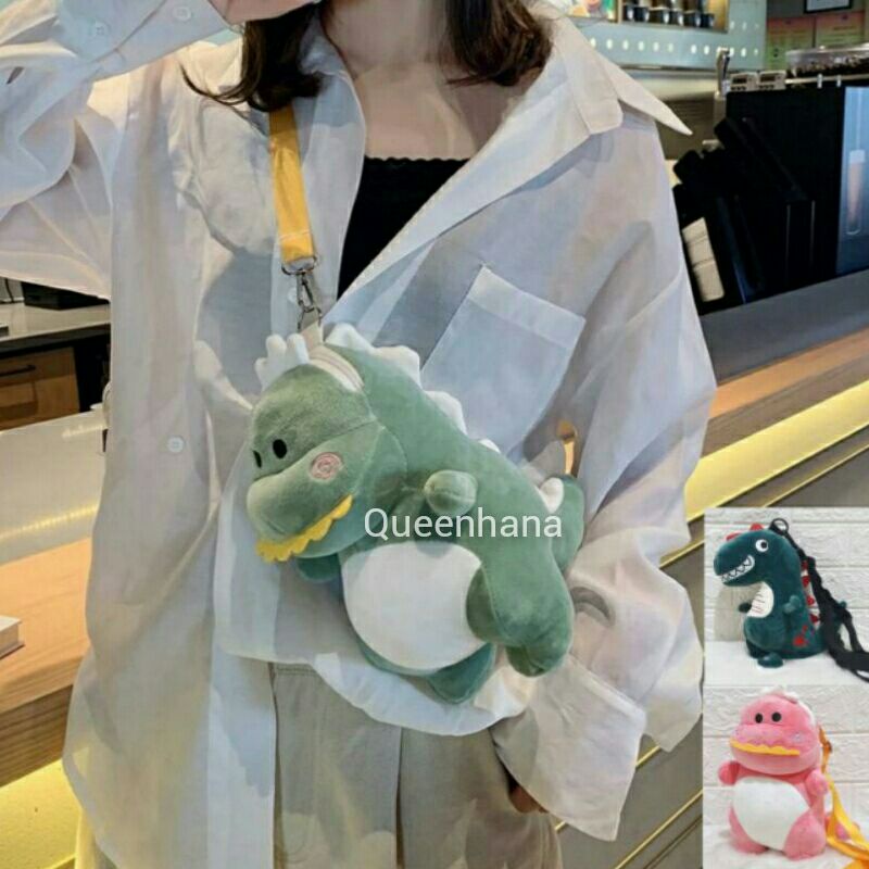 Tas Selempang Anak Boneka Dinosaurus / Tas Selempang Boneka / Tas Bahu