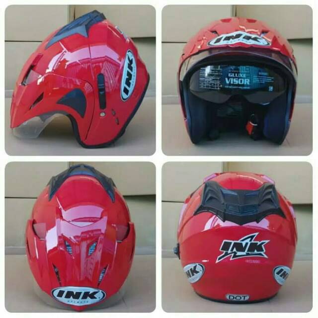 [ No COD ] HELM  INK CX22 DOBEL VISOR MERAH FERARI SUPER REPLIKA PRIA WANITA