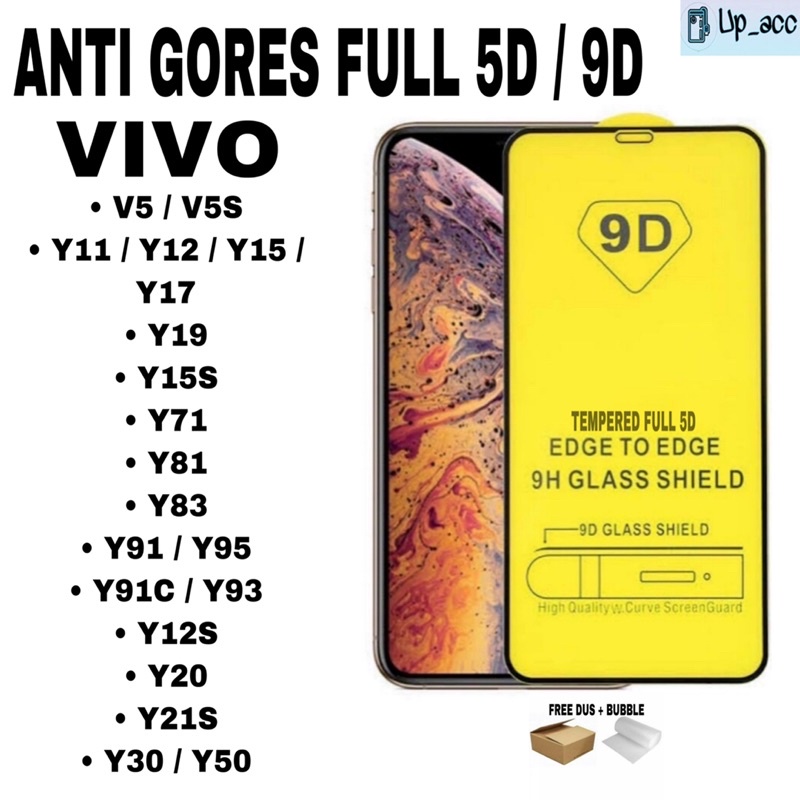 VIVO Y16 Y35 Y22 Y21 Y21T Y33S Y33T Y01 Y02 Y02S V5 V5S Y11 Y12 Y15 Y17 Y19 Y15S Y71 Y81 Y83 Y91 Y95 Y91C Y93 Y12S Y20 Y21S Y30 Y50 Tempered Glass FULL Anti Gores Kaca Full Cover 5D 9D TG