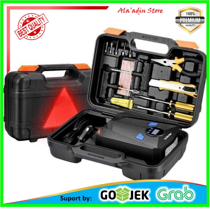 Cuci Gudang Inflator Pompa Angin Ban Mobil Car Air Compressor Tool Set AKS-5501