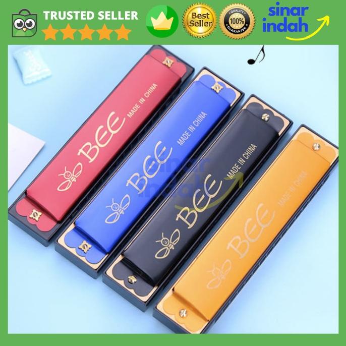HARMONIKA KECIL BEE 16 HOLE Key C Yamaha Alat Musik Tiup Harmonica - Hitam