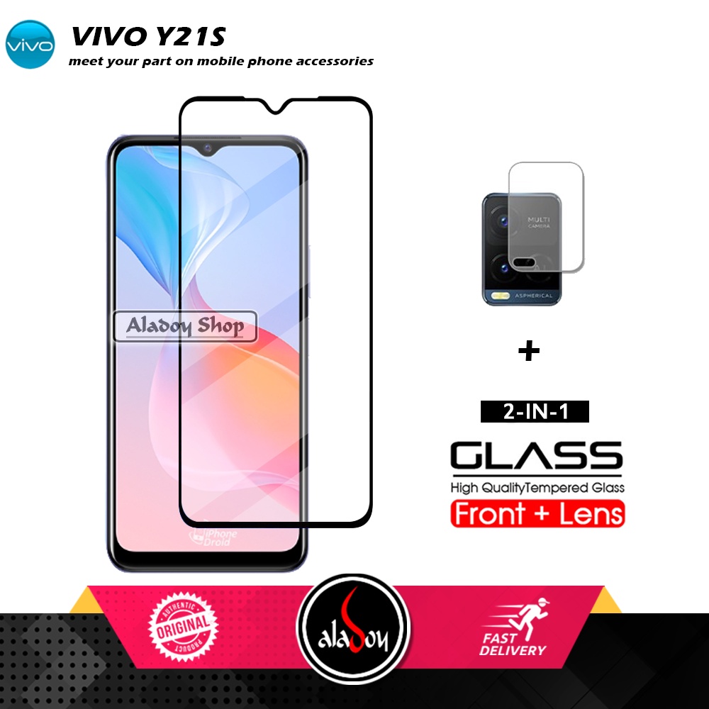 Tempered Glass VIVO Y21S / Y33S ( 2021 ) PAKET 2 IN 1 Tempered Glass Layar dan Tempered Glass Camera