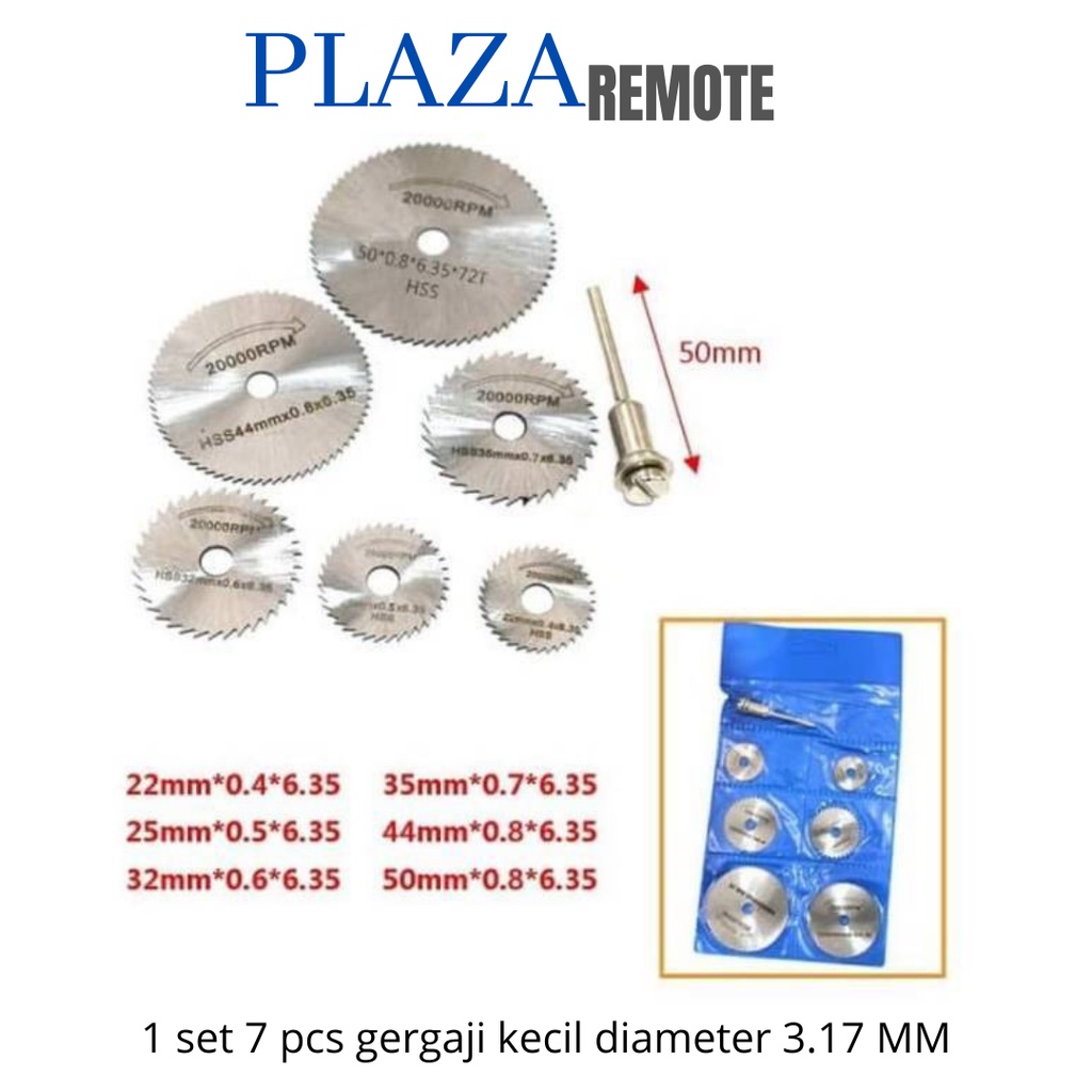 MATA GERGAJI MINI GERINDA CIRCULAR SAW BLADE MINI GRINDER 7IN1 3.17 MM