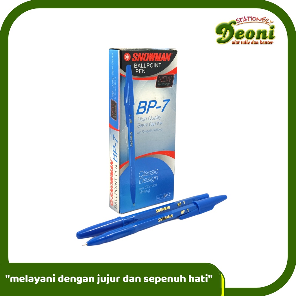 

SNOWMAN BP 7 Ballpoint Pen Pulpen Pena Biru