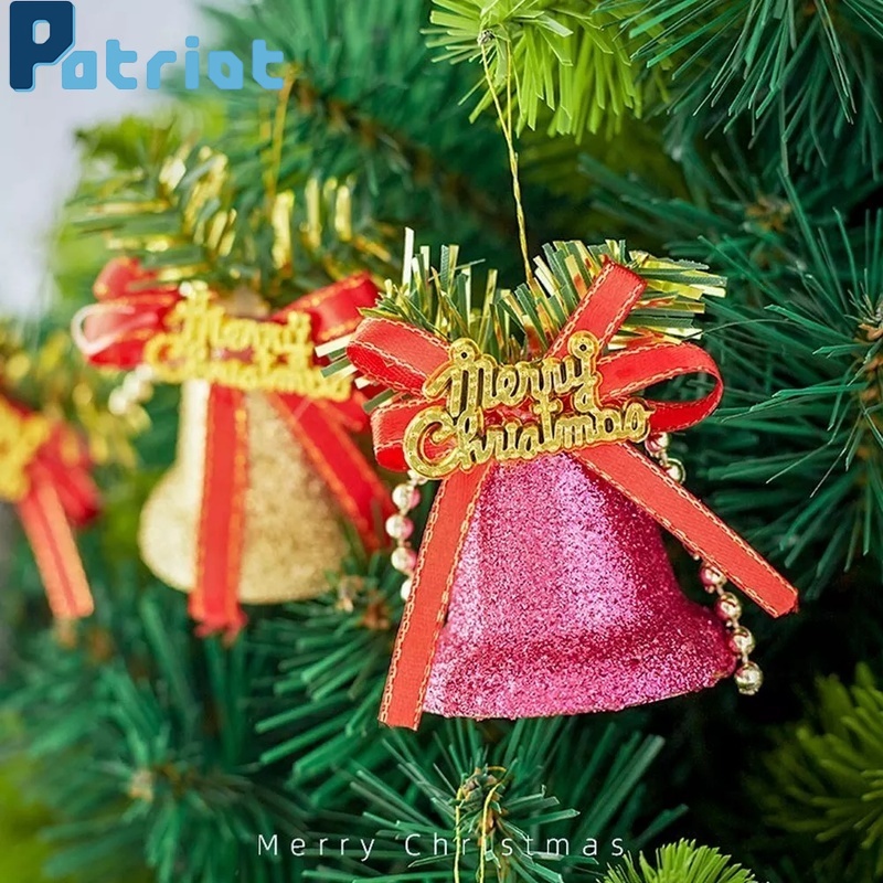 6Pcs Christmas Colorful Glitter Jingle Bell Hanging Pendant for Party,Wall, Fireplace, Gardens，Xmas Tree