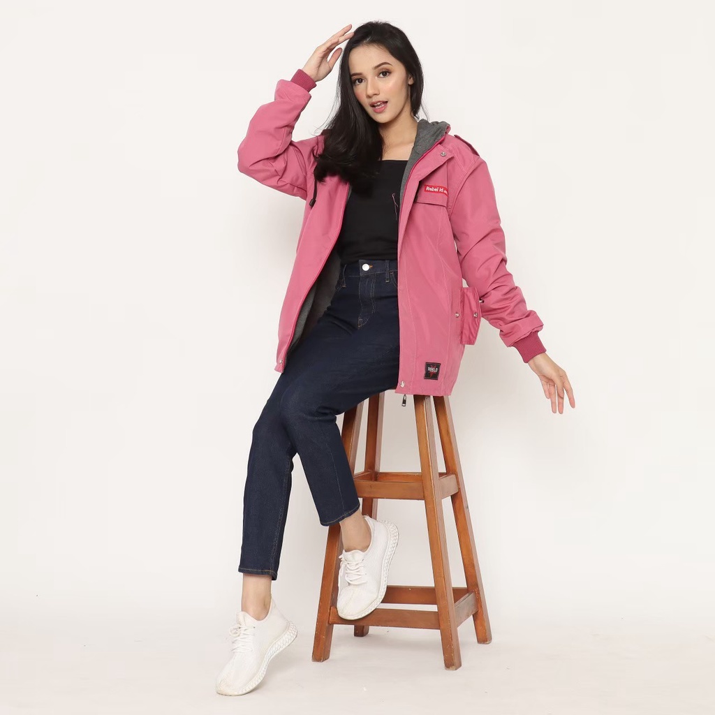 Jaket Semi Parka Premium Zipper Pria &amp; Wanita | Original REBEL ID | Dhea Fashion