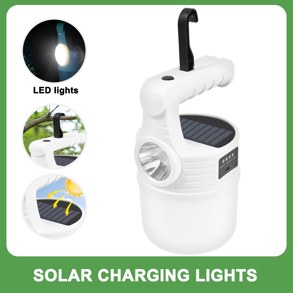 Lampu Gantung 42 LED 10 Mode Tenaga Surya / USB Charging Untuk Outdoor / Darurat / Camping / Hiking