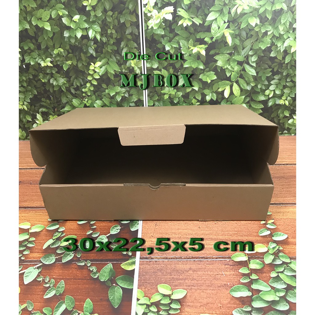 

KARDUS UK. 30x22,5x5 CM..DIE CUT KOTAK KARTON UNTUK PACKING KUE -BAJU- SOUVENIR - MODEL BOX PIZZA